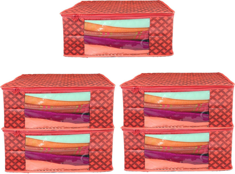 CHAMPARAN Non Woven Cloth Covers/Saree Covers and Cloth Organizers for your wardrobe Cotton Laundry Bag(Orange)