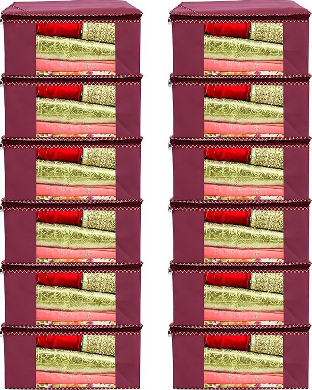 SHREE SANWARIYA CREATIONS MAHROON PACK OF 12 Poly-canvas Laundry Bag(MAHROON PACK OF 12)