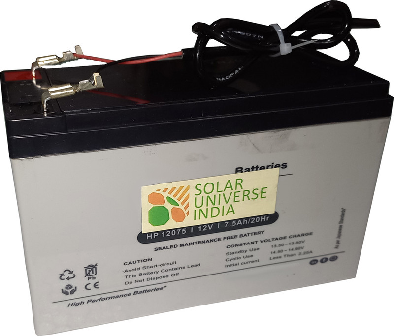 SOLAR UNIVERSE INDIA Sealed Maintenance Free 7.5ah SMF for 12V Bike, Solar, UPS, EV AGM Solar Battery(12 V)
