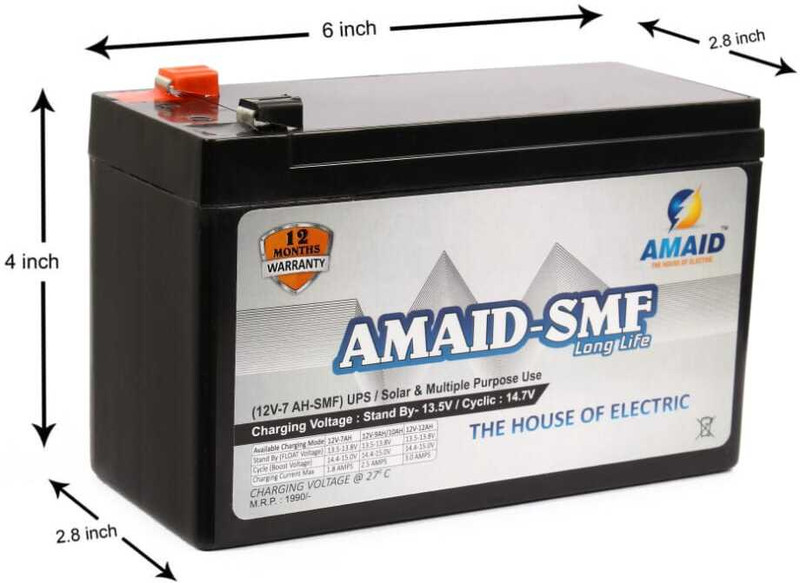 shengdeli 12V-8AH BATTERY 12V-8AH UPS AND SOLAR BATTERY , USE IN MULTIPLE ELECTRONIC DEVICES 230 V Offline/Standby Rack-mount Model UPS with Overload Protection 1 Outlet Plugs