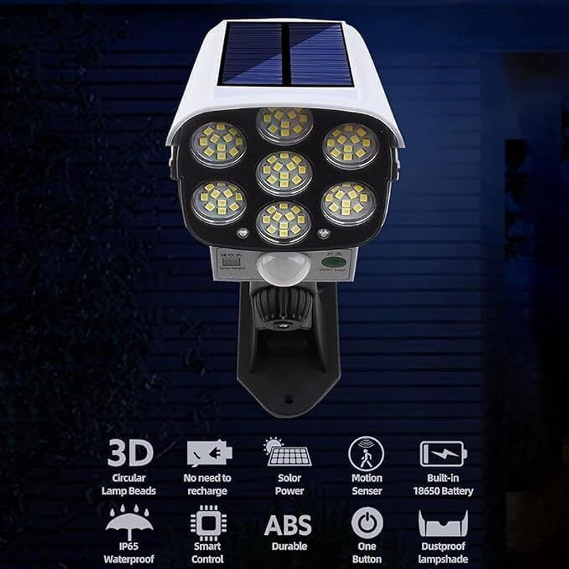 SKYBUCKET Solar Light Outdoor 77 Led Motion Sensor Security Camera Shaped Wall Lamp Solar Light Set(Wall Mounted Pack of 1)
