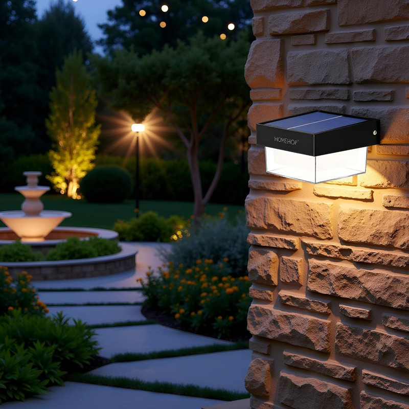 Homehop Solar Wall Lights Outdoor Automatic Waterproof Smart LED Lamp for Home & Garden Smart Bulb