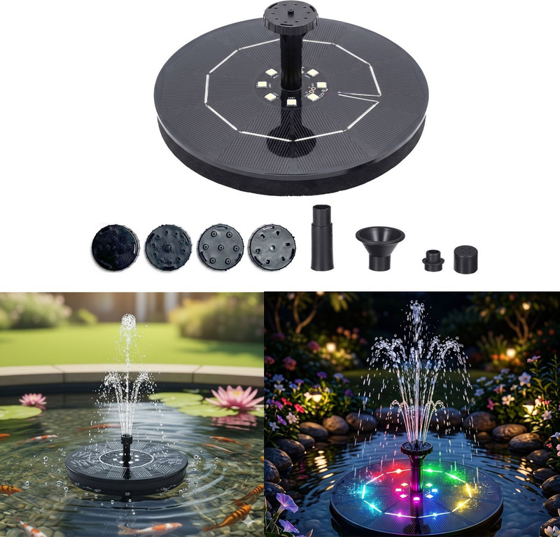 Homehop Solar Water Fountain with Submersible 2.5W Pump With Panel for Garden,Aquarium Solar Water Pump