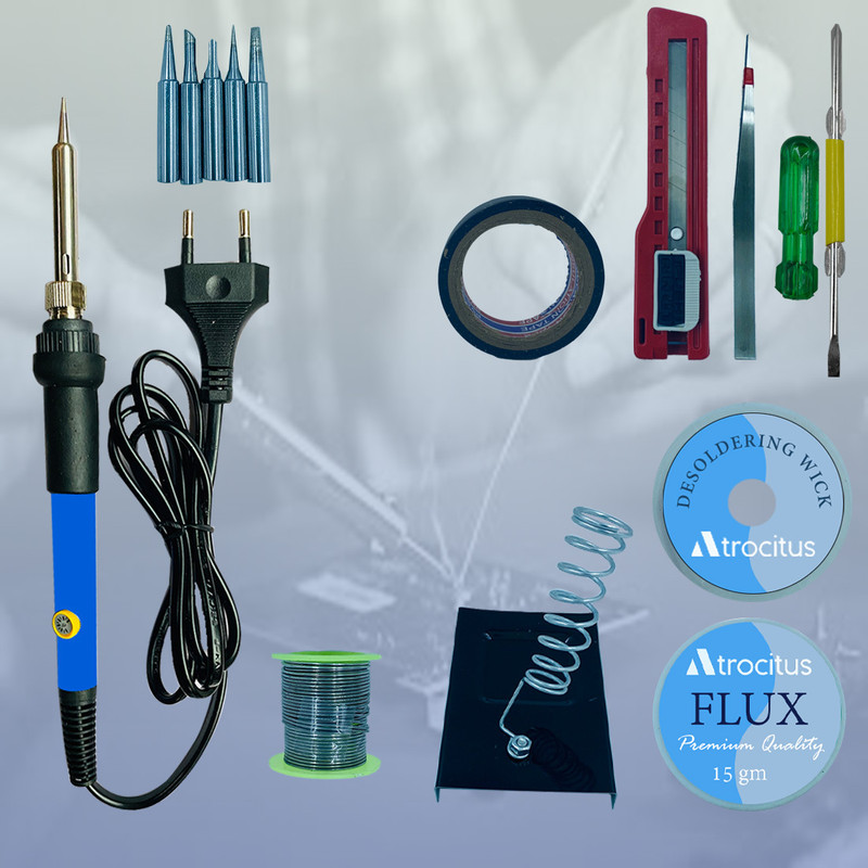 Atrocitus ATR218 60W Temprature controlled Iron with soldering accesories 60 W Temperature Controlled(Pointed Tip)
