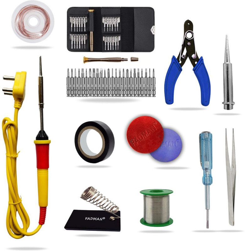 FADMAN FDSLGBAS11IN1 Electronic 11in1 Soldering Iron Kit Set with 25in1 Screwdriver Set 25 W Simple(Flat Tip)
