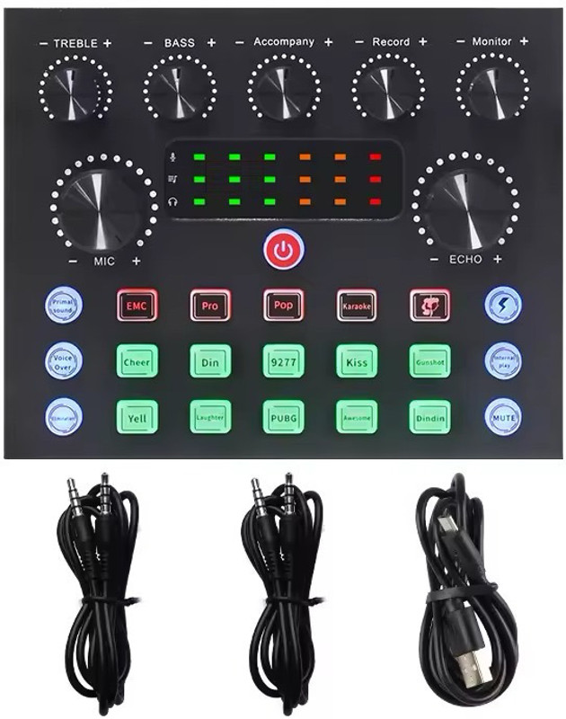 FoxHill Live V8 Sound Card Bluetooth Audio mixer for Singing/Recording/Music Digital Sound Mixer