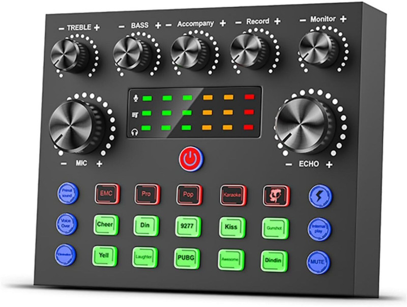 DawnRays V8 Mixer Bluetooth Audio Amplifier External Sound Card Audio Interface Mixer Digital Sound Mixer