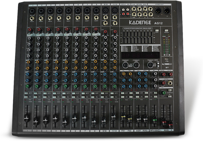 KADENCE AG16 16-Channel USB Audio Mixer Ideal for Studio, Live, and Broadcast Use Analog Sound Mixer