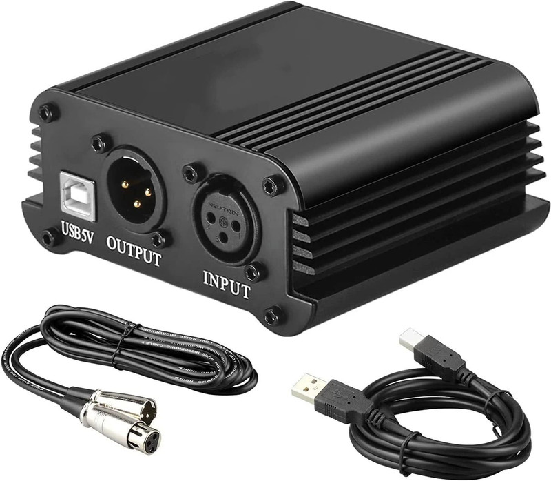 Urban Infotech Phantom Power for Condenser Microphone Audio Interface with Adapter Powered Sound Mixer