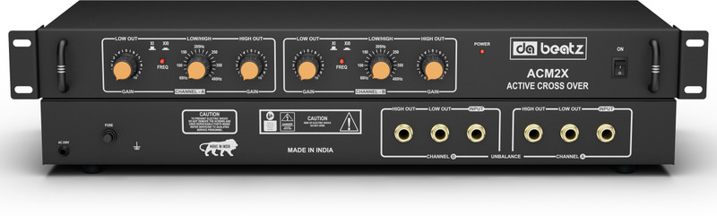 Da.Beatz. ACM2X 2-Way Stereo Audio Crossover for DJ PA & Studiowith Dual Output Control Analog Sound Mixer