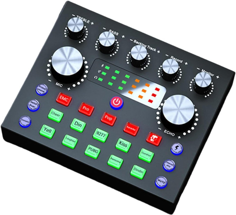 Mocking Bird V8s Live Sound Card Mixer External Audio Interface for Recording Singing Gaming Digital Sound Mixer