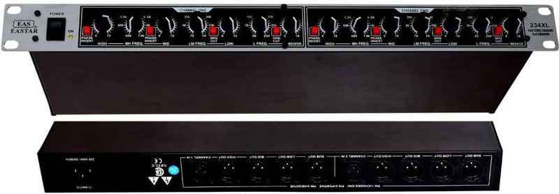 KH 234XL Professional 4-Way Audio Crossover | 2/4 Channel Stereo & Mono Splitter Powered Sound Mixer