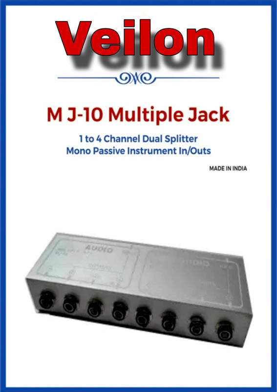 VEILON M J-10 Multiple Jack 1 to 4 Channel Dual Splitter Mono Passive Instrument In/Out Digital Sound Mixer