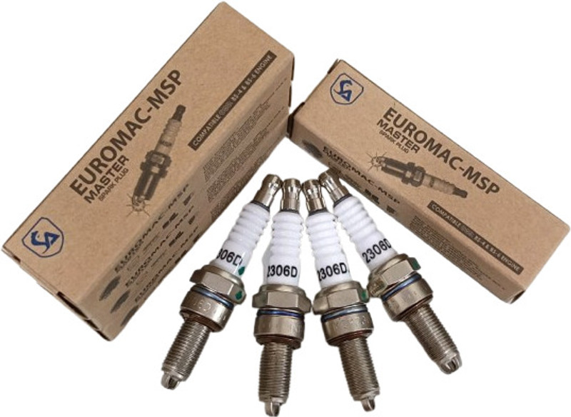 EUROMAC - MSP BOLERO,SUPRO,MAXXIMO,JEETO,SCOOTER/BIKE-AMBITION,KARIZMA ZMR, CBZ, UNICORN, AVENGER, DISCOVER, PULSOR. Copper Spark Plugs(Pack of 4)