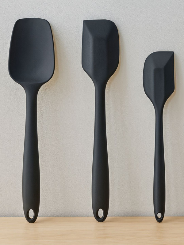 Baskety Silicone Serving Spatula with Large and Small Mixing Spatula Set Kitchen Tools Non-Stick Spatula(Pack of 3)