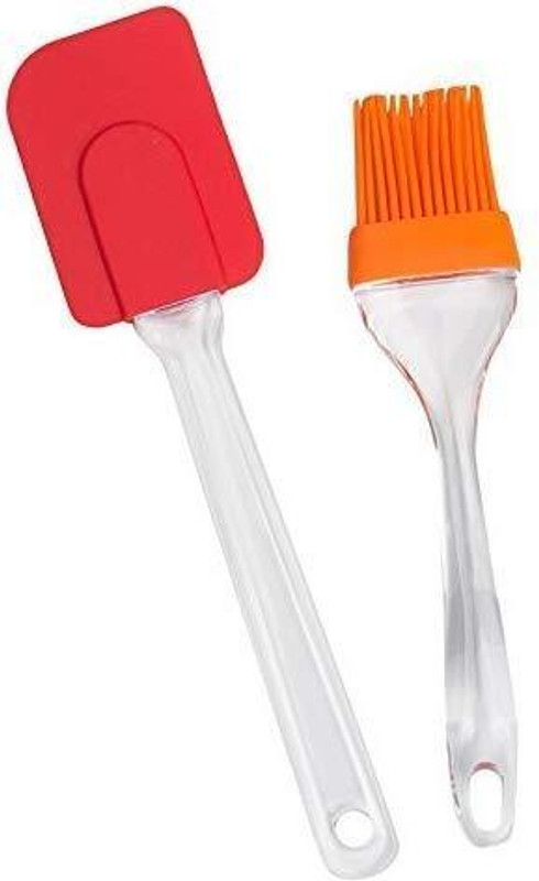 Rashmi Jain Silicone Pastry Brush with Spatula for Cooking | Oil Brush Set of 2 Synthetic Flat Pastry Brush(Pack of 2)