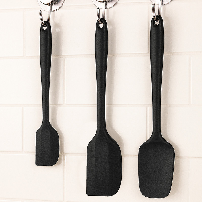 Frenchware 1 Large, 1 Small Turner & 1 Spoon, Premium Silicone Kitchen Utensil Set Non-Stick Spatula(Pack of 3)