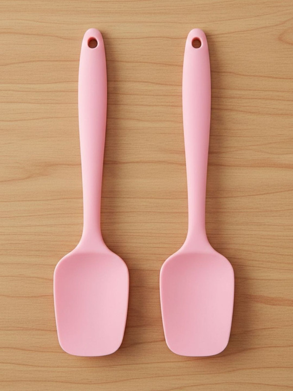 Baskety Premium Silicone Serving Spatula Safe for Non Stick Cookware Kitchen Tool Mixing Spatula(Pack of 2)