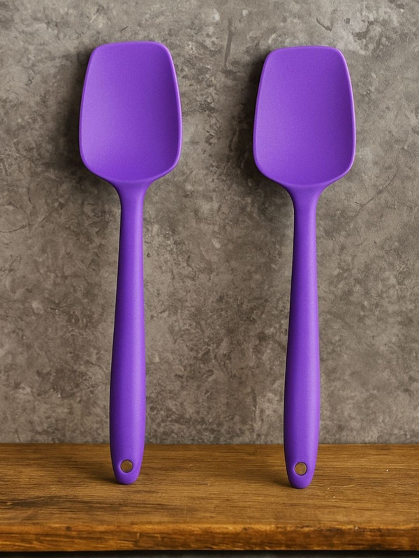 Baskety Flexible Non Stick Silicone Serving Turner for Vegetables Snacks and Meals Mixing Spatula(Pack of 2)