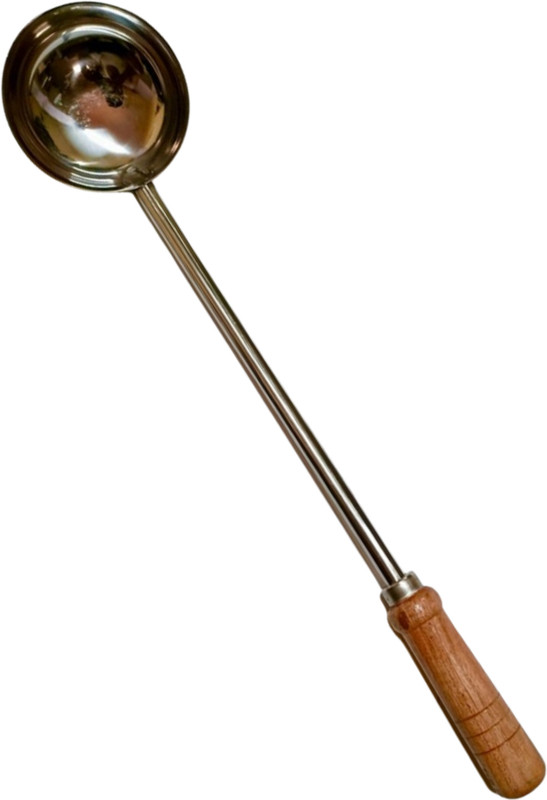 CHAALI Big Chinese Cooking Ladle/Long Handle Spoon with Wooden Handle Mixing Spatula(Pack of 1)