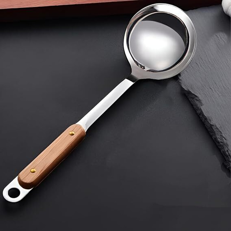 Takositio Long Soup Ladle Spatula, Professional Serving Spoon for Soup Wooden Spatula(Pack of 1)