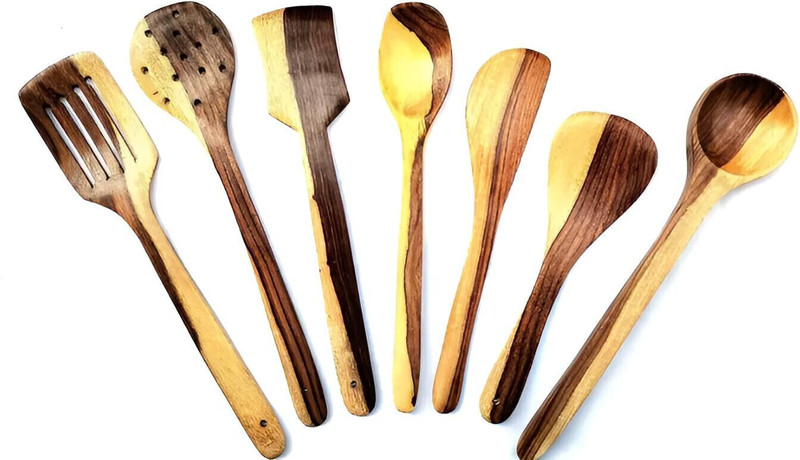 OGGN Set of 7 Wooden Spatula Kitchen Tool Set(Cooking Spoon)