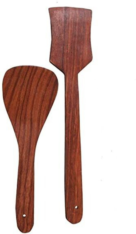 LVMart Wooden Spatula 2 Non-Stick Spatula(Pack of 2)