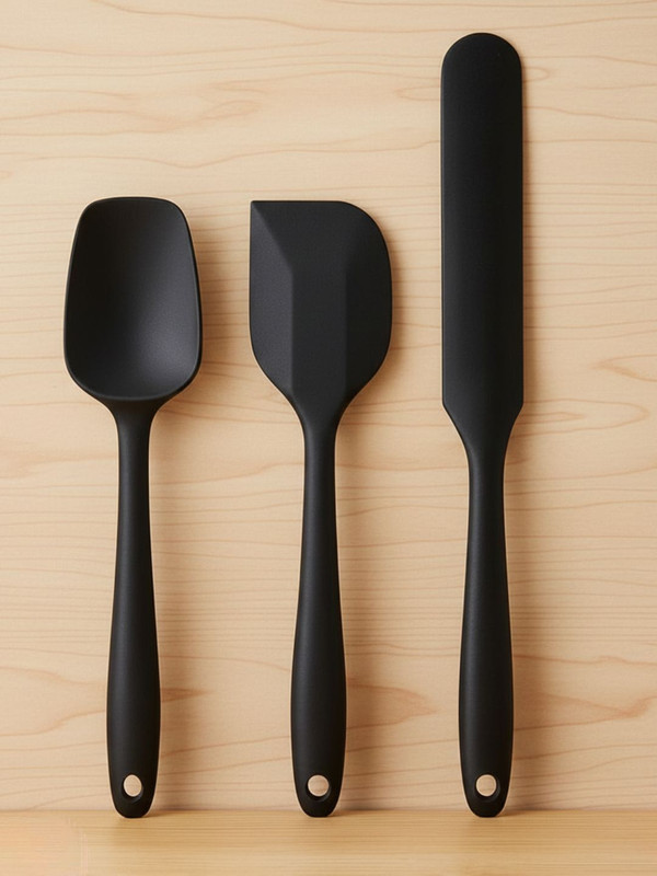 Ramkuwar Kitchen Spatula for Serving, Mixing and Jar Cleaning Flexible and Easy to Clean Non-Stick Spatula(Pack of 3)