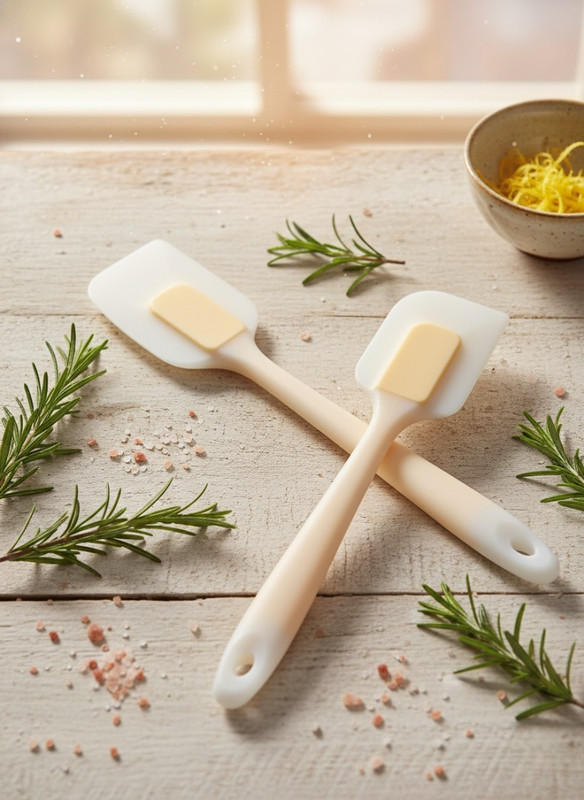 ZUCLLIN Heat Proof Silicone Spatula Set Wide Non-Stick Turner for Cooking Slotted Spatula(Pack of 2)