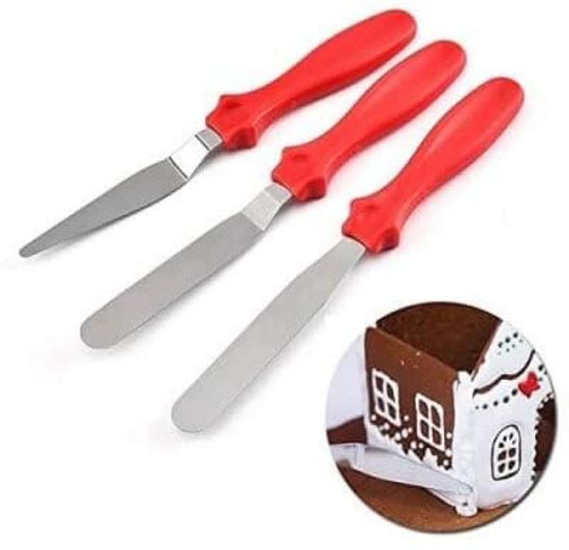 kayru Multi Function Spatula Palette Knifes for Cake Icing, Mixing, Baking Knife Mixing Spatula(Pack of 3)