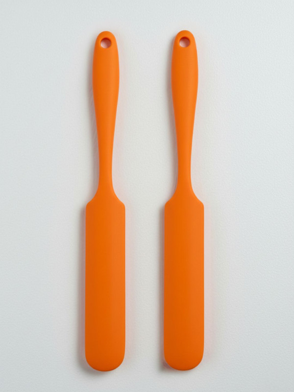 Ramkuwar Premium Flexible Silicone Bottle & Jar Scraper for Mixing Non-Stick Spatula(Pack of 2)