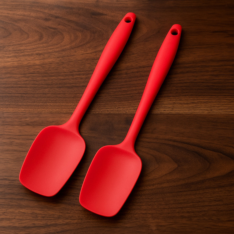Baskety Silicone Non-Stick Heat Resistant Kitchen Utensil| Spatula Small 20.6cm+Silicone Basting Brush 21cm| BLACK Pack of 2 spatula Non-Stick Spatula(Pack of 2)