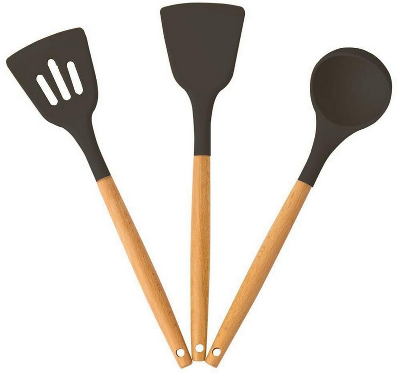 LyqArt Wooden, Silicone Ladle(Pack of 6)