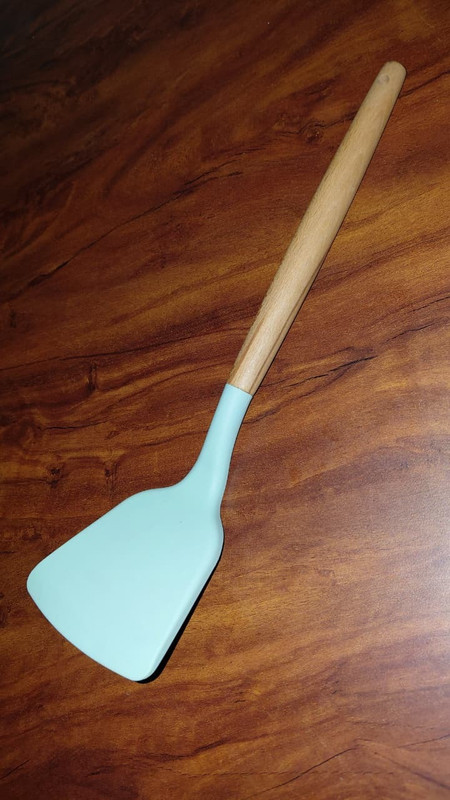 AKONAVYA Premium Silicone with Wooden Handle Mixing Spatula(Pack of 1)
