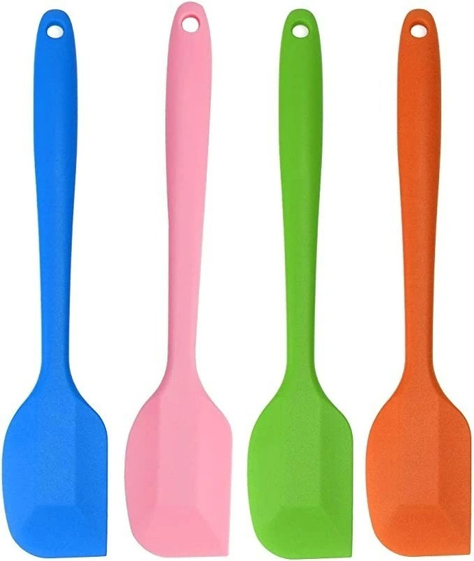 SONA 4 pcs full silicone spatula for mixing heat resistance (Green Orange Blue Pink) Mixing Spatula(Pack of 4)