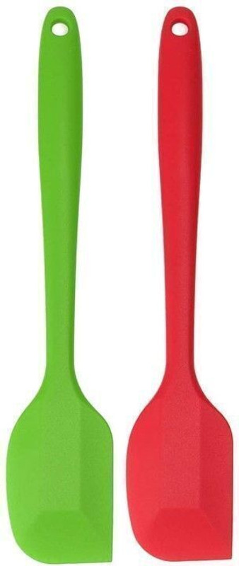 RVENTERPRISES Full Silicone Spatula - Premium Quality Non-Stick Silicone Spatula Cum Scrapper - Perfect for BBQ, Grilling & Baking Rubber Spatula(Pack of 2)