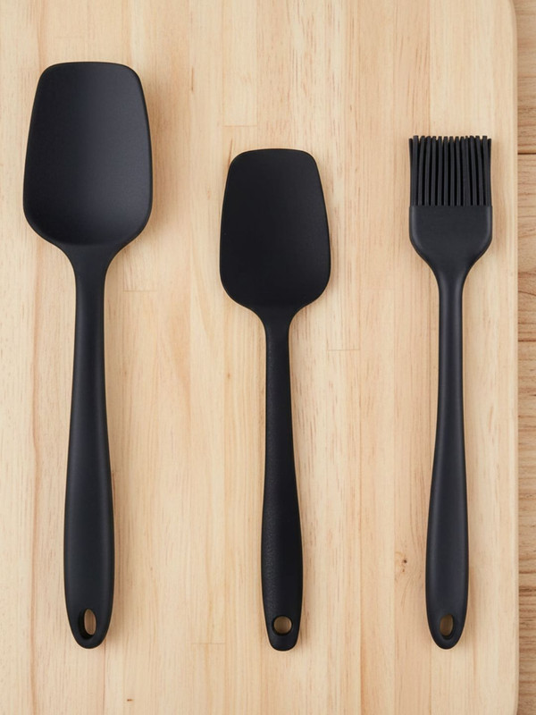 Baskety Silicone Serving Spatula and Jar Scraper Spatula Kitchen Cooking Baking Tools Non-Stick Spatula(Pack of 3)