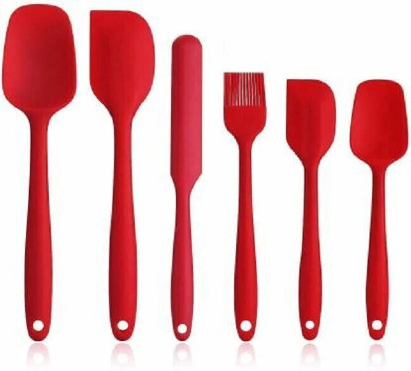 BHAVI CREATION Silicone Spatula Sets of 6 Pcs Made of 100% Food Grade Silicone One Piece Design Seamless Heat-Resistant Spatula Perfect for Spatula Cooking, Baking and Mixing Silicone Spatula Sets of 6 Pcs Made of 100% Food Grade Silicone One Piece Design Seamless Heat-Resistant Spatula Perfect for