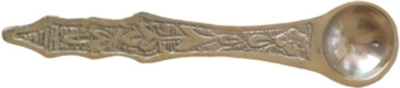 HOIVA Hand-made Spoon For Pouring Ghee in Hawan Kund, Spiritual Occasion Brass Measuring Spoon Set(Pack of 2)