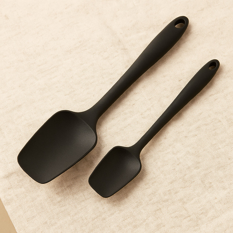 Baskety Silicone Non-Stick Heat Resistant Kitchen Utensil| Spatula Spoon Big 27cm+Spatula Big 27cm|Pack of 2 Spatula BLACK Non-Stick Spatula(Pack of 2)