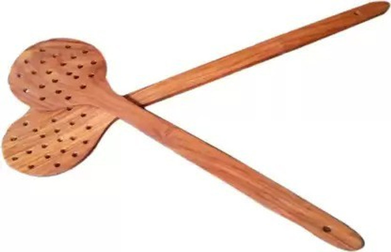 Hubwooden wooden Rice cooking & serving spoon Non-Stick Spatula(Pack of 2)