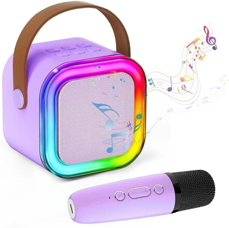 Pinxo K12 Bluetooth Karaoke Speaker with Wireless Mic, RGB Lights & Voice Changer Speaker Mount