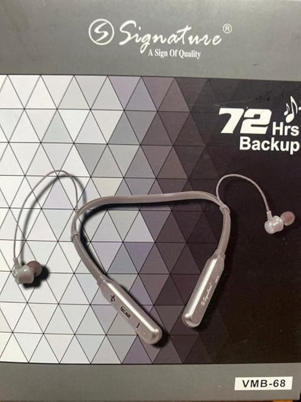 Hours Playtime Signature Bluetooth Wireless Neckband Headphones Earphone Cable Organizer