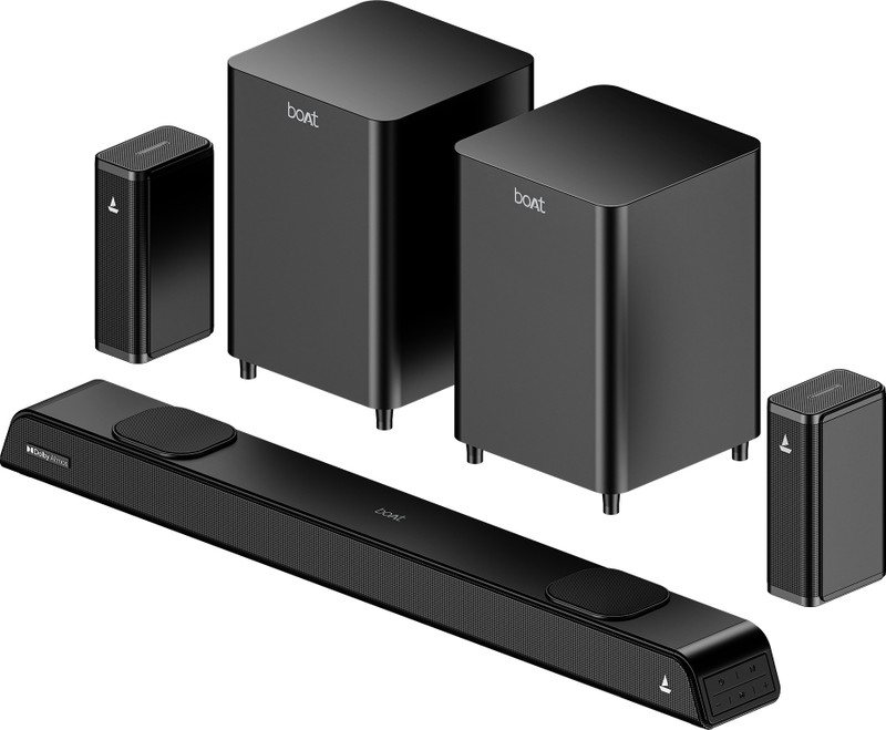 boAt Aavante Prime 5.2.4 6250DA, Dolby Atmos, Scan QR for Installation, Multi Connect 625 W Bluetooth Soundbar(Premium Black, 5.2.4 Channel)