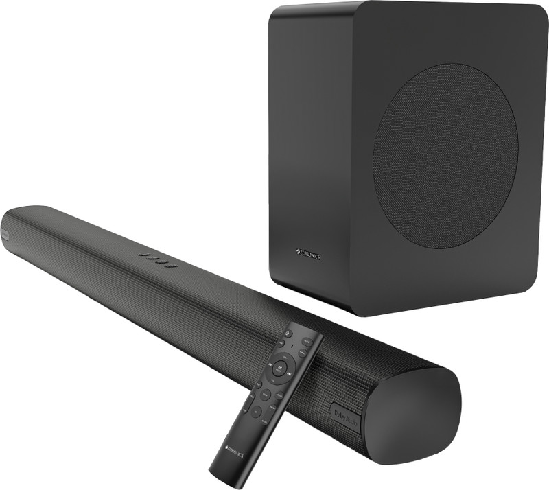 ZEBRONICS Juke Bar 9330,Dolby Audio,Wireless Subwoofer, Triple Drivers,BTv5.3 500 W Bluetooth Soundbar(Black, 3.1 Channel)