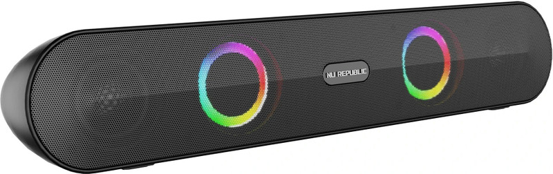 Nu Republic PartyBox 165 With 10 Hrs Playtime, Dual 52mm Dynamic Driver, Multi RGB LED Light 16 W Bluetooth Speaker(Black, 2.0 Channel)