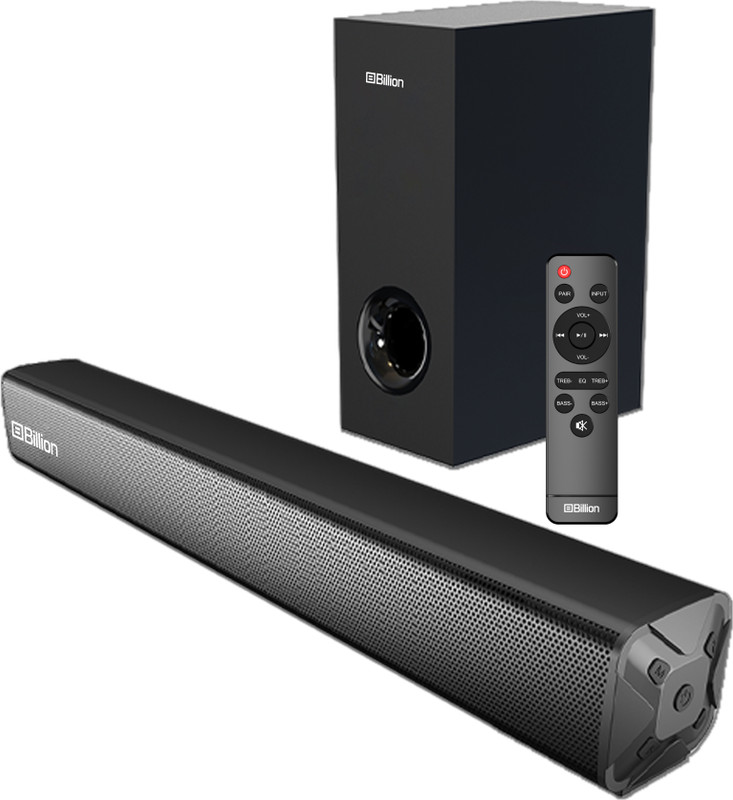 Billion Thunder 160, 160 Watts, 2.1 Channel, Immersive cinematic experience, EQ Modes 160 W Bluetooth Soundbar(Black, 2.1 Channel)