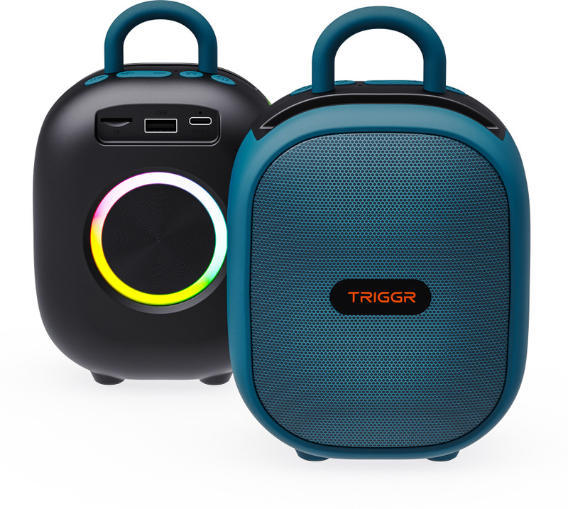 TRIGGR Roar 12 Portable BT, V5.3, FM Mode, Rubber Finish, 8 Hr Playtime 12 W Bluetooth Speaker(Onyx Blue, Mono Channel)