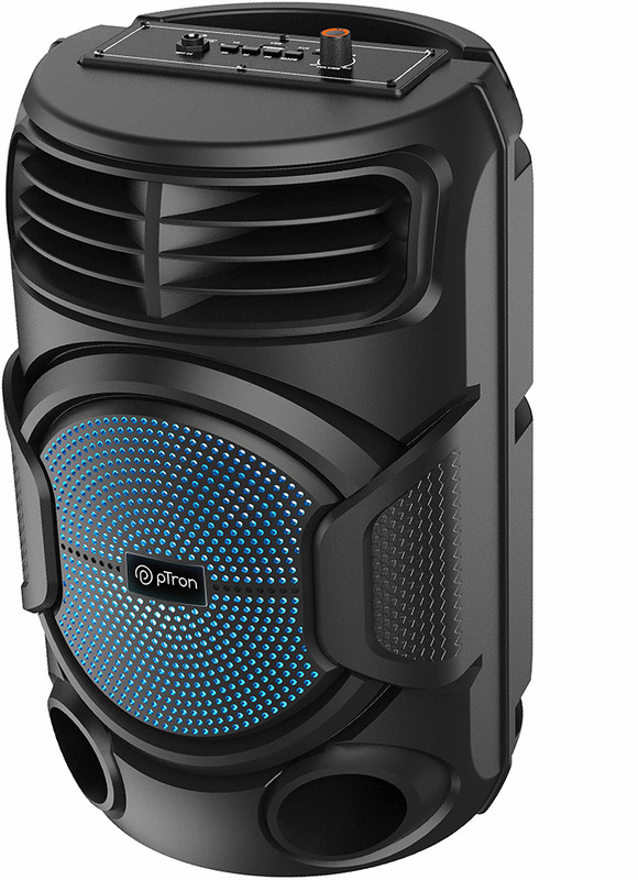 PTron Fusion ONE w/ Pristine Stereo Sound, Vibrant RGB Lights, 6hrs Playtime, Portable 48 W Bluetooth Party Speaker(Jet Black, Stereo Channel)