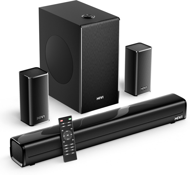 Mivi Fort H350 Soundbar, 350 Watts, 5.1 Channel, Multi-Input and EQ Modes, BT v5.1 350 W Bluetooth Soundbar(Black, 5.1 Channel)